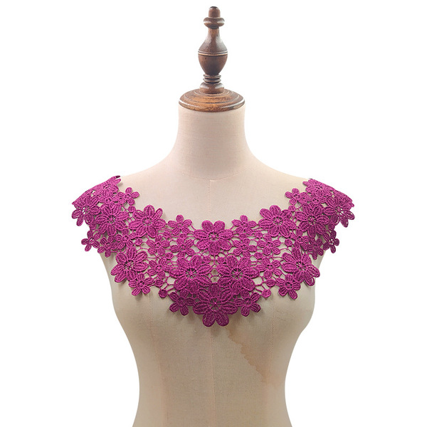 Water -soluble lace collar polyssed shredded filament embroidered…