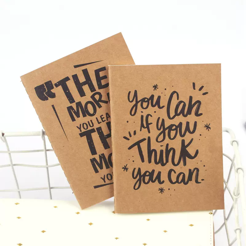 记事本外贸文具礼品a6牛皮纸封面小本子A5B5学习笔记本可加印logo