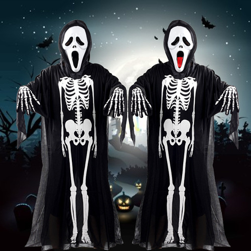 Skeleton Skeleton Ghost Costume Masquerade Costume Halloween Costume Clothes Adult Children Horror Mask
