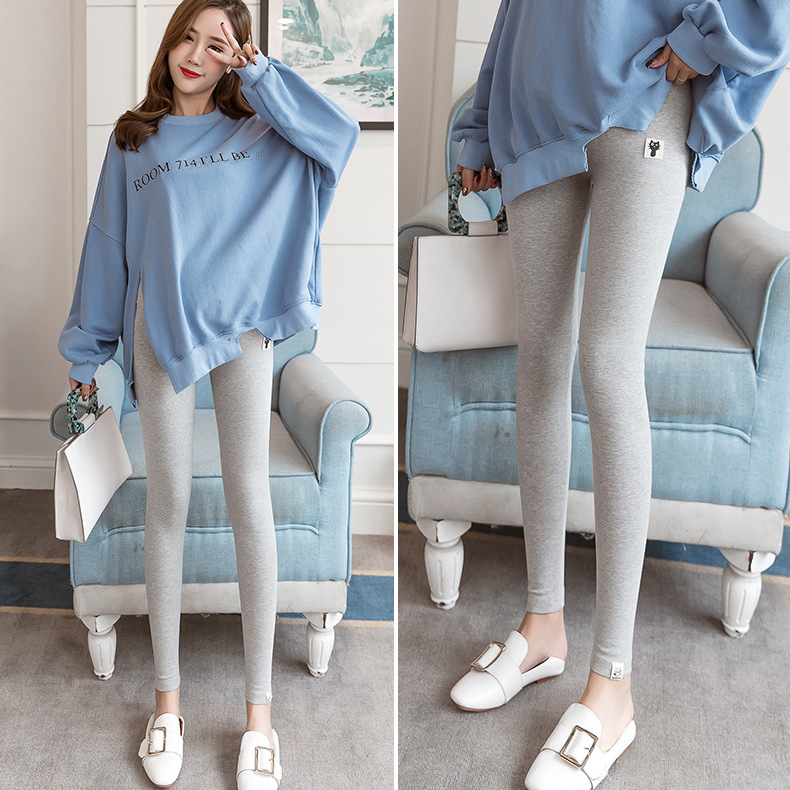 Ropa de maternidad en stock con forro polar para mayor calidez, pantalones de maternidad estilo coreano, nuevos pantalones largos de otoño e invierno, leggings, pantalones ajustables de soporte abdominal a la moda. image 8