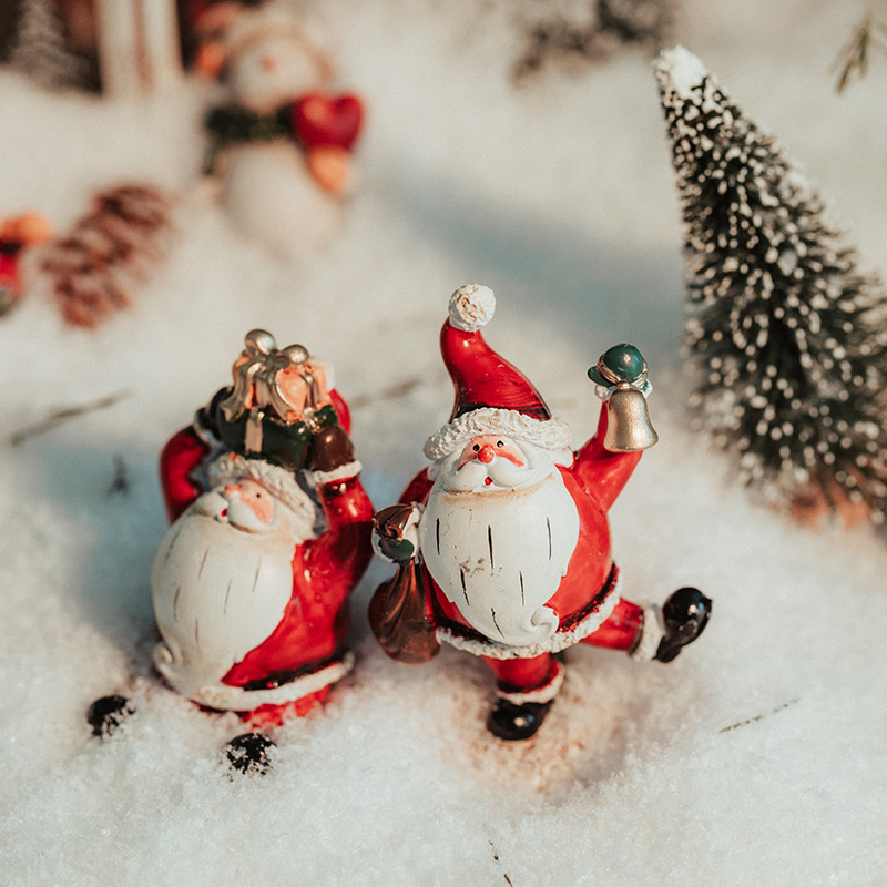 Resina vieja muñeco de nieve decoración de escritorio decoración colorida pintada a mano hace viejos retro americanos mostrador decoración