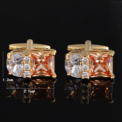 Cufflinks for Men, Swarovski Crystal, French Trapezoid Gold, Non-Fading Suit, Bridal Gift Box, Multiple Styles Available