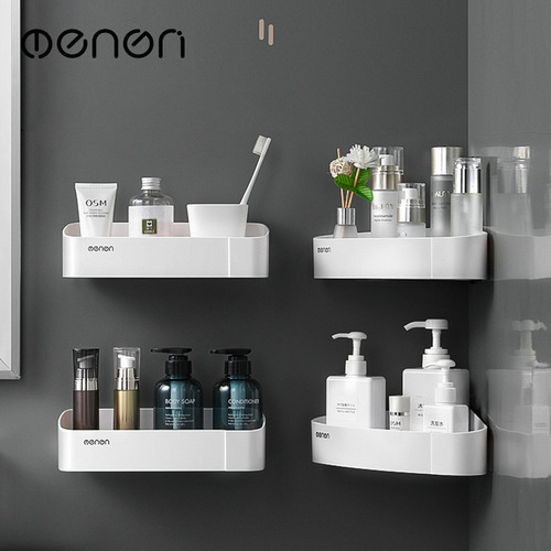 Non-piercing bathroom shower storage rack triangular stand storage shelf wall-mounted toilet washroom sink corner shelf single-layer corner bracket