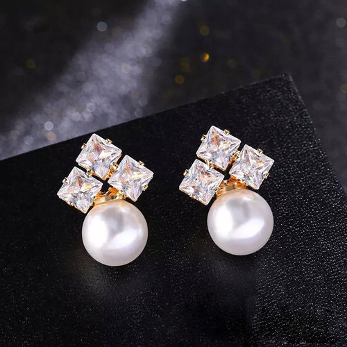 Korean new S925 silver needle pearl earrings versatile pearl temperament earrings fashion internet celebrity earrings album wholesale