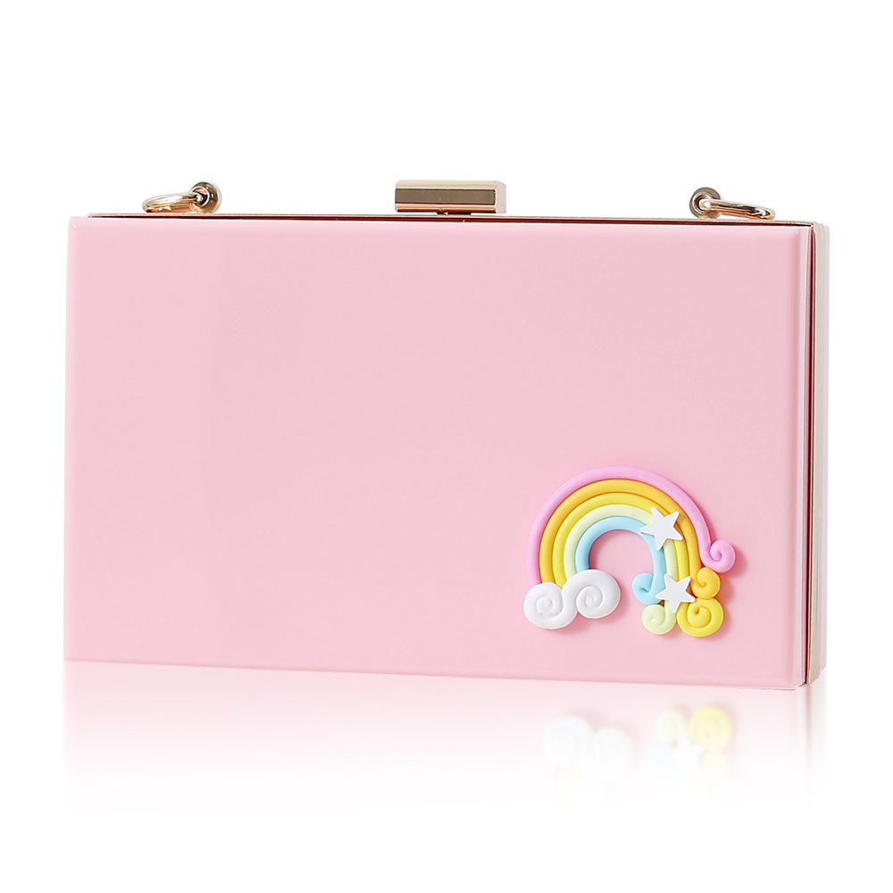 Estilo coreano fresco de acrílico embrague precioso partido banquete bolsa versátil vestido pequeño bolso cuadrado banquete bolso de noche
