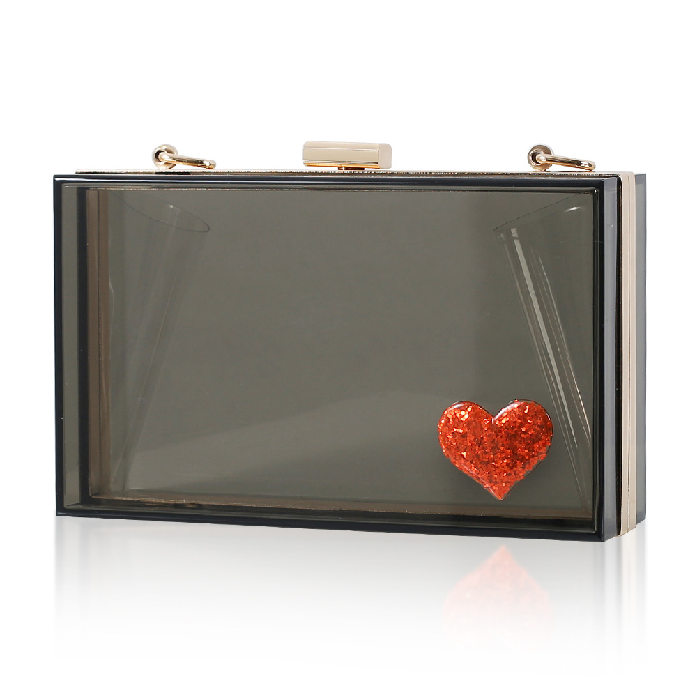 Estilo coreano fresco de acrílico embrague precioso partido banquete bolsa versátil vestido pequeño bolso cuadrado banquete bolso de noche