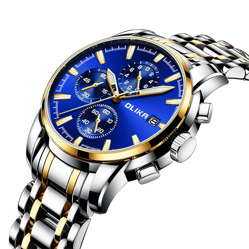 olika/Olga Men's Watch Fashion Business Waterproof Casual Luminous Quartz Men's Watch Steel Band Watch Men