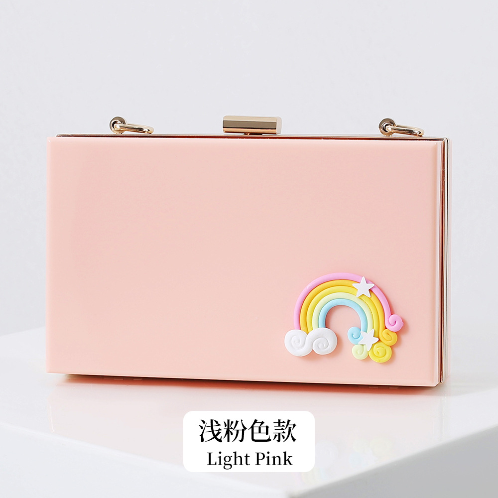 Estilo coreano fresco de acrílico embrague precioso partido banquete bolsa versátil vestido pequeño bolso cuadrado banquete bolso de noche