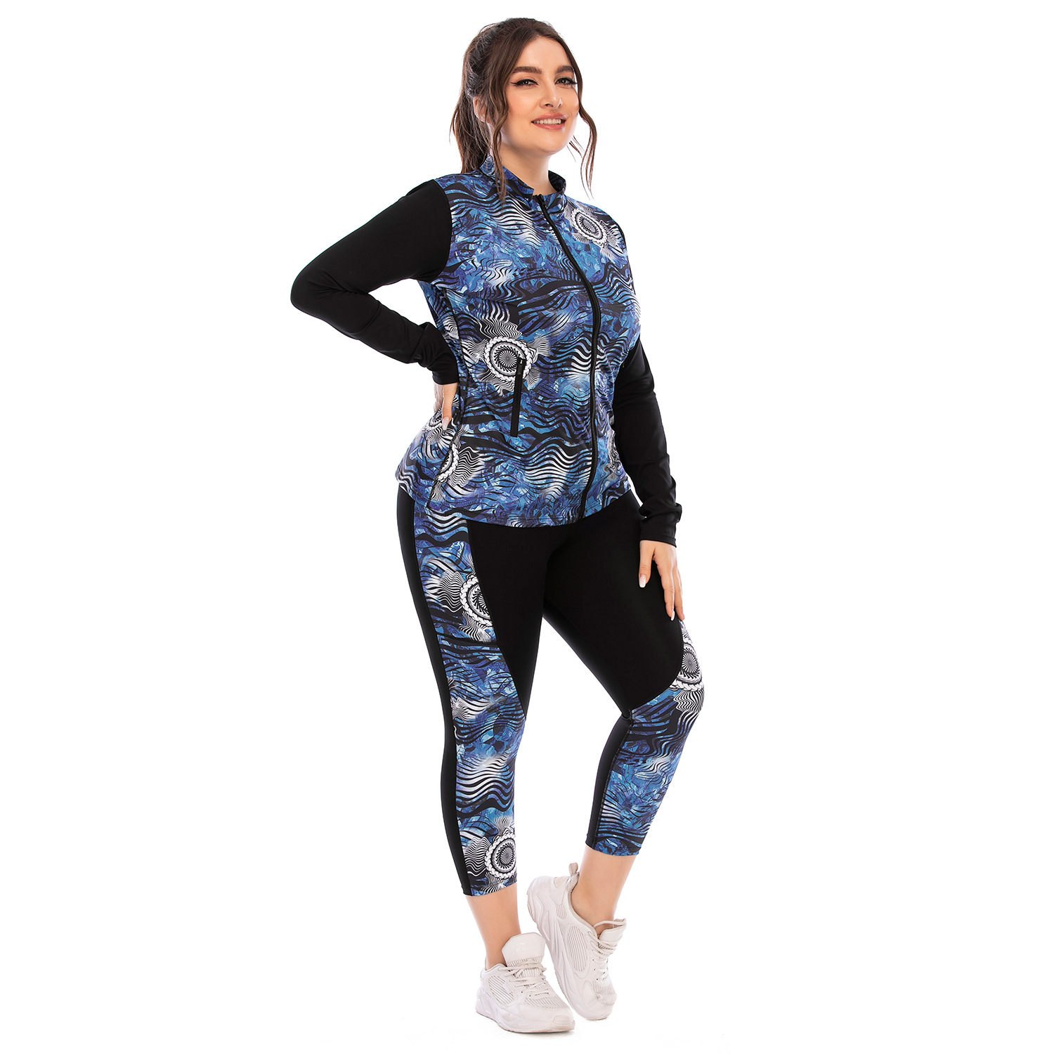 European and American Fitness Suit Large Size Yoga Suit Tight Barbie Pants Sports Bra Australian Shili 12051+12052