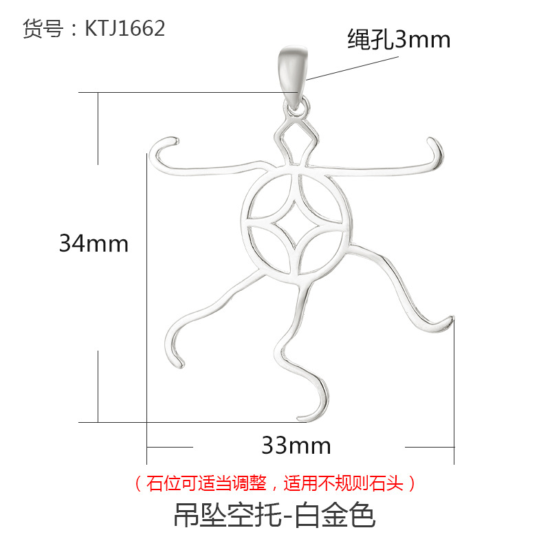 925 plata de ley para hombres y mujeres colgando togufa vacía oro diy cera de abejas ajustable soporte colgante arena oro turquesa con forma colgante soporte