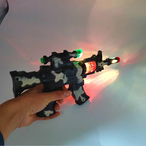 Electric toys music music gun wholesale children's educational toys luminous model toy gun street stall night market hot sale