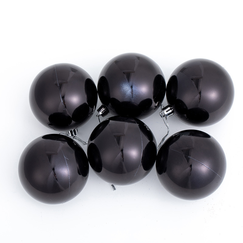 Bola de Navidad negra de 8cm bola de decoración de Navidad galvanizada bola de color bola negra muta gran props de disparo atmósfera navideña