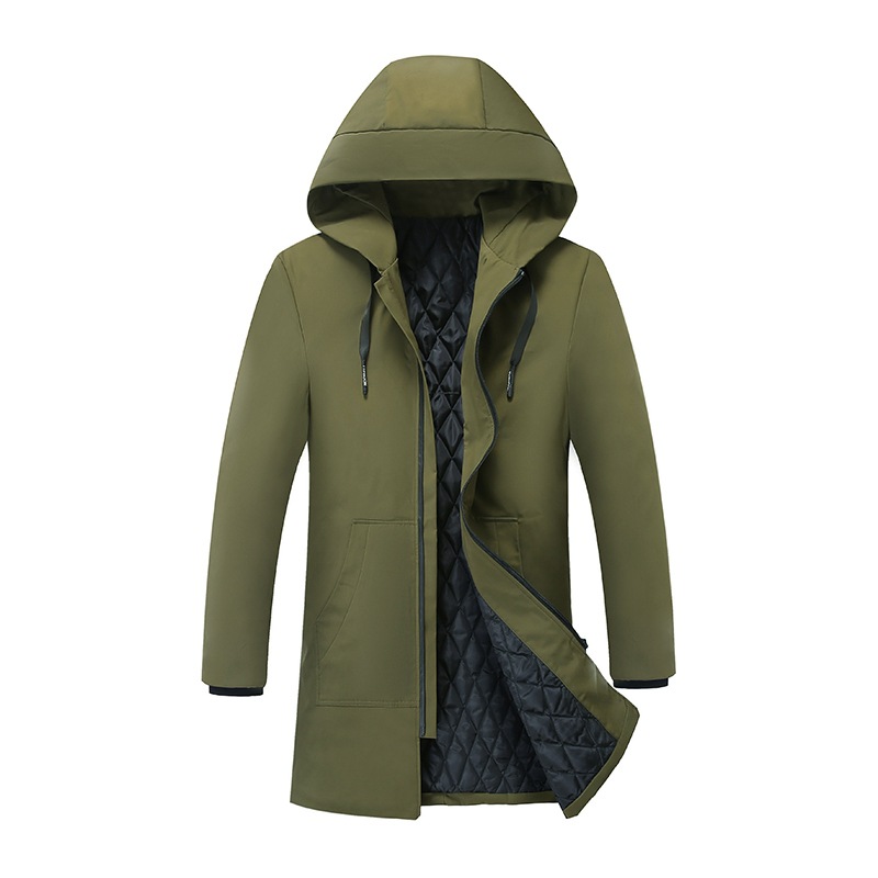 Chaqueta acolchada de algodón de invierno para hombres Youth Plus size suelta casual abrigo de longitud media moda con capucha engrosada abrigo de algodón acolchado ropa de hombre
