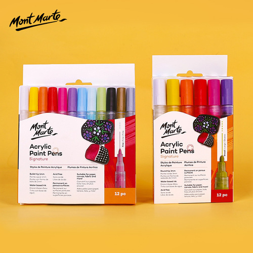 Montmartre Acrylic Marker 12/24/36 Color Acrylic Paint Marker Canvas Bag Hand-painted Acrylic Pen Set