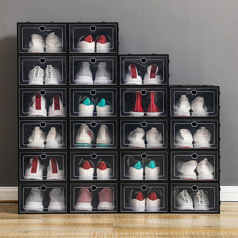 Thickened Shoe Box Storage Box Transparent Shoes Shoe Cabinet Shoes Storage Flip Storage Box Plastic Simple Shoes