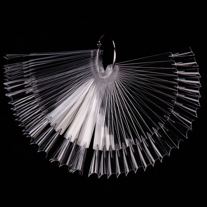 Tarjeta de color de ventilador de manicura transfronteriza nueva uña fantasma punta punta esmalte de uñas francés muestra de color ventilador 50 colores