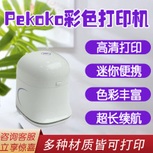 Pekoko手持彩色标签打印机蓝牙连接便携迷你家用皮可可喷墨打印机