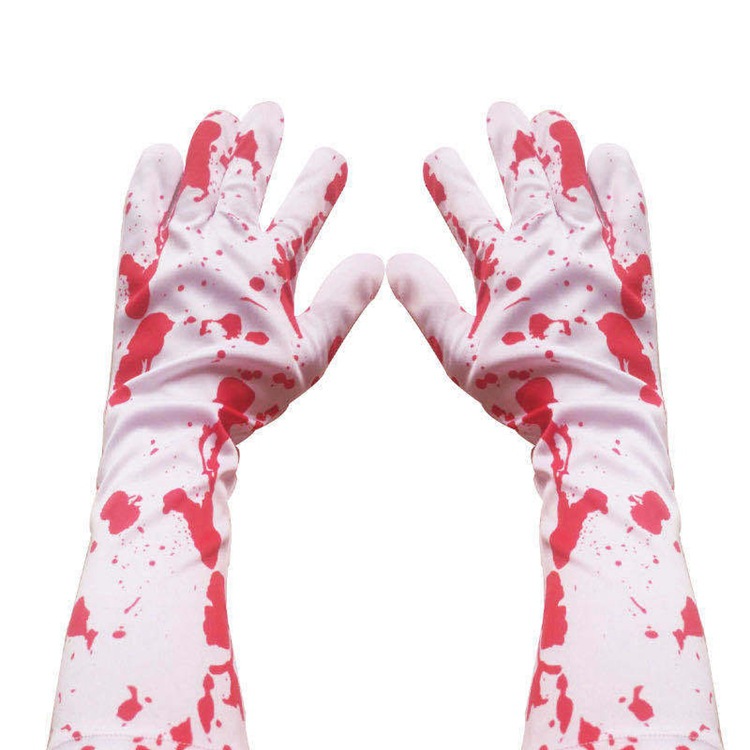Halloween calcetines de sangre guantes de sangre pascua zombie manchas de sangre guantes largos maquillaje baile disfraz de enfermera calcetines sangrantes
