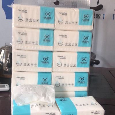源頭廠家加厚100包婦嬰店餐飲家用商用小包抽取式衛生紙印花抽紙