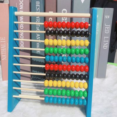 Cálculo de matemáticas en el jardín de infantes cuenta niños Abacus rack suma y resta educación temprana con diez pasos de bloques de contador