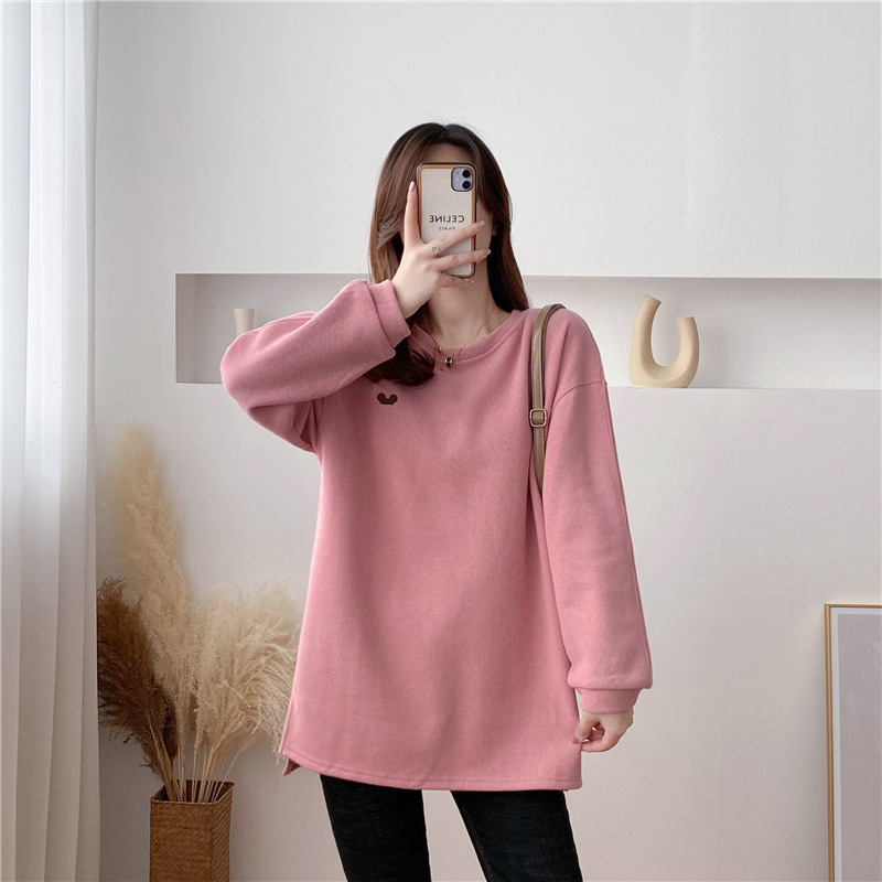 9115 breast-feeding top autumn and winter clothing plus velvet warm sweater winter breast-feeding top base coat outerwear breast-feeding clothing tide