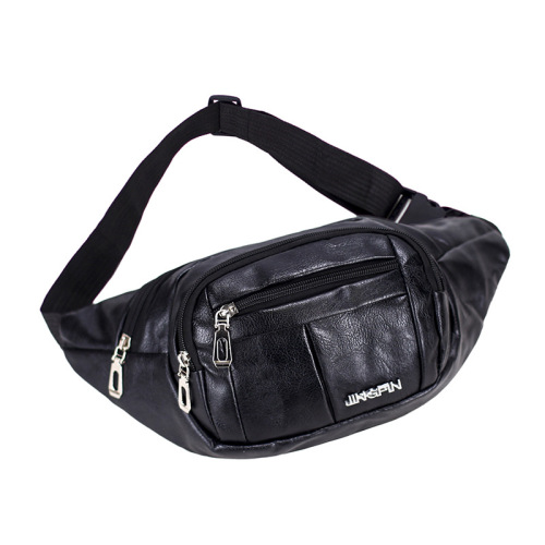 New cross-border men's outdoor sports waterproof crossbody bag lightweight travel PU mobile phone bag casual large capacity bag