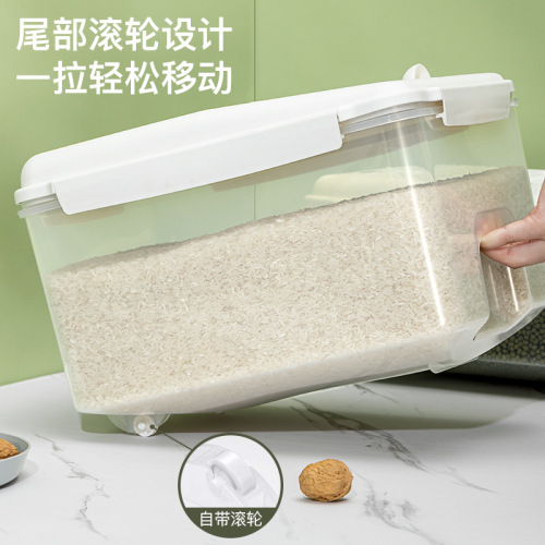 Rice bucket insect-proof and moisture-proof sealed household rice cylinder flour storage tank sealed barreled rice box 20 catties rice noodle storage box