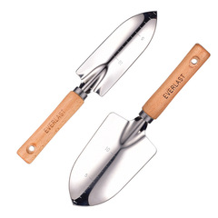 Cross-border wooden handle stainless steel garden transplanting spade flower planting seedling iron tool garden shovel stainless steel flower shovel