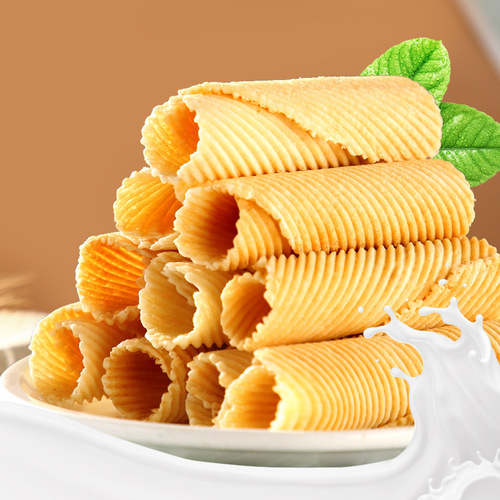 Egg puffs, traditional old-fashioned milk-flavored black sesame-flavored egg rolls, old egg roll biscuits, snacks, whole box wholesale