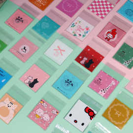 烘培雪花酥牛轧饼干自粘袋创意可爱卡通头饰不干胶塑料袋现货批发