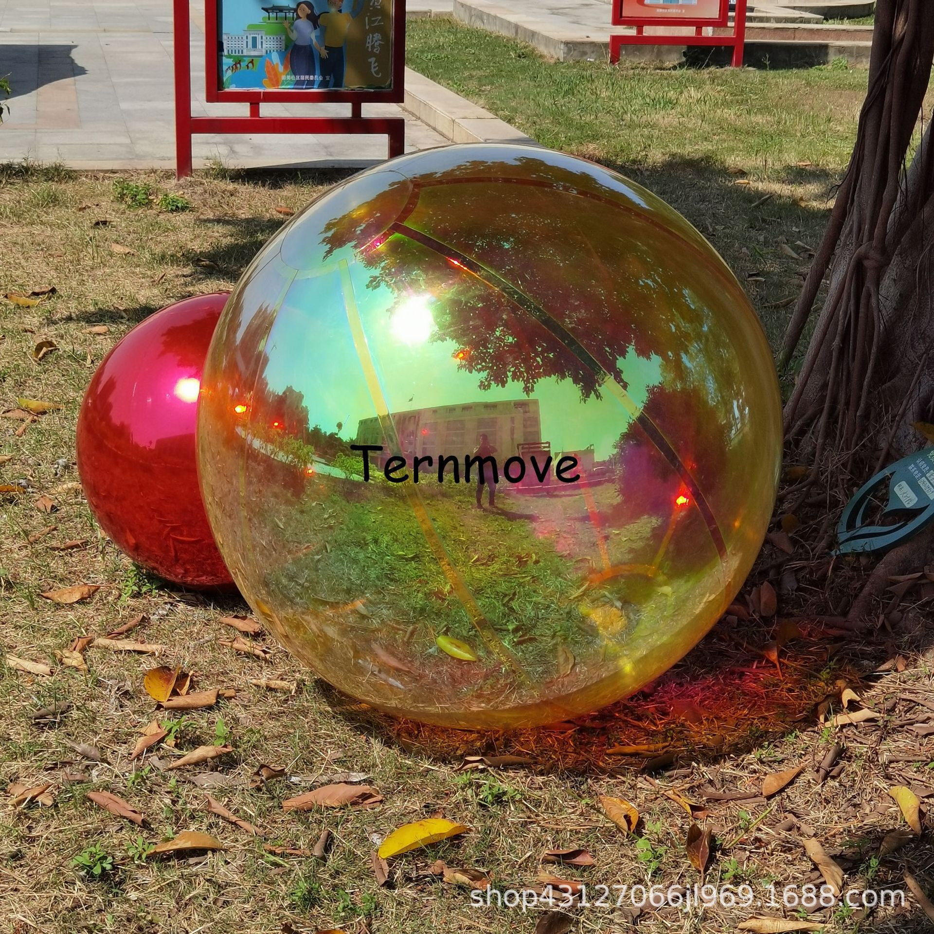 金色银色幻彩镜面球充气舞台装饰反射pvc反光气球舞美道具美陈