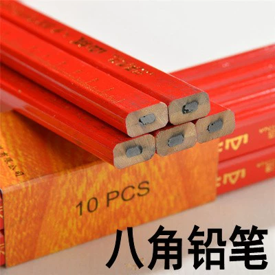 山城 666 Woodworking Pencil Score Pencil Flat Pencil Construction Pencil Woodworking Tools Hot Selling