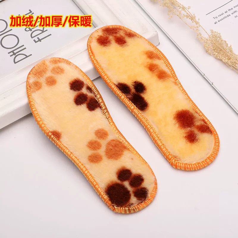 Зимняя теплая детская стелька на флисовой подкладке для мальчиков и девочек, утолщенная дезодорант, впитывающая пот, Детская Хлопковая стелька, похожая на шерсть