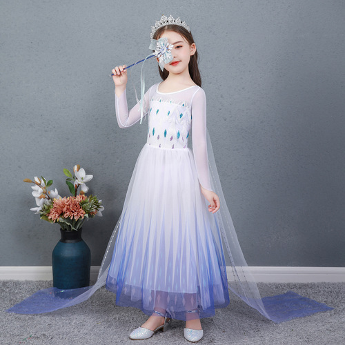 Elsa Princess Dress Frozen 2 Girls Elsa Dress Summer Children's Skirt Clothes Elsa Costume for Women