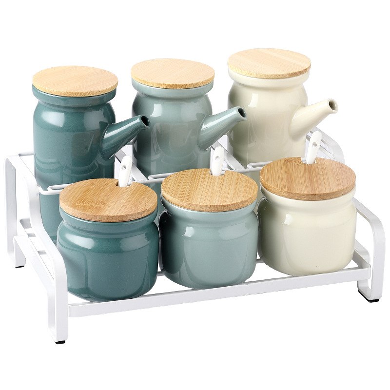 Cerámica creativa tarro de condimento traje cocina hogar sal tarro condimento caja condimento botella condimento caja azúcar gourmet polvo condimento tarro