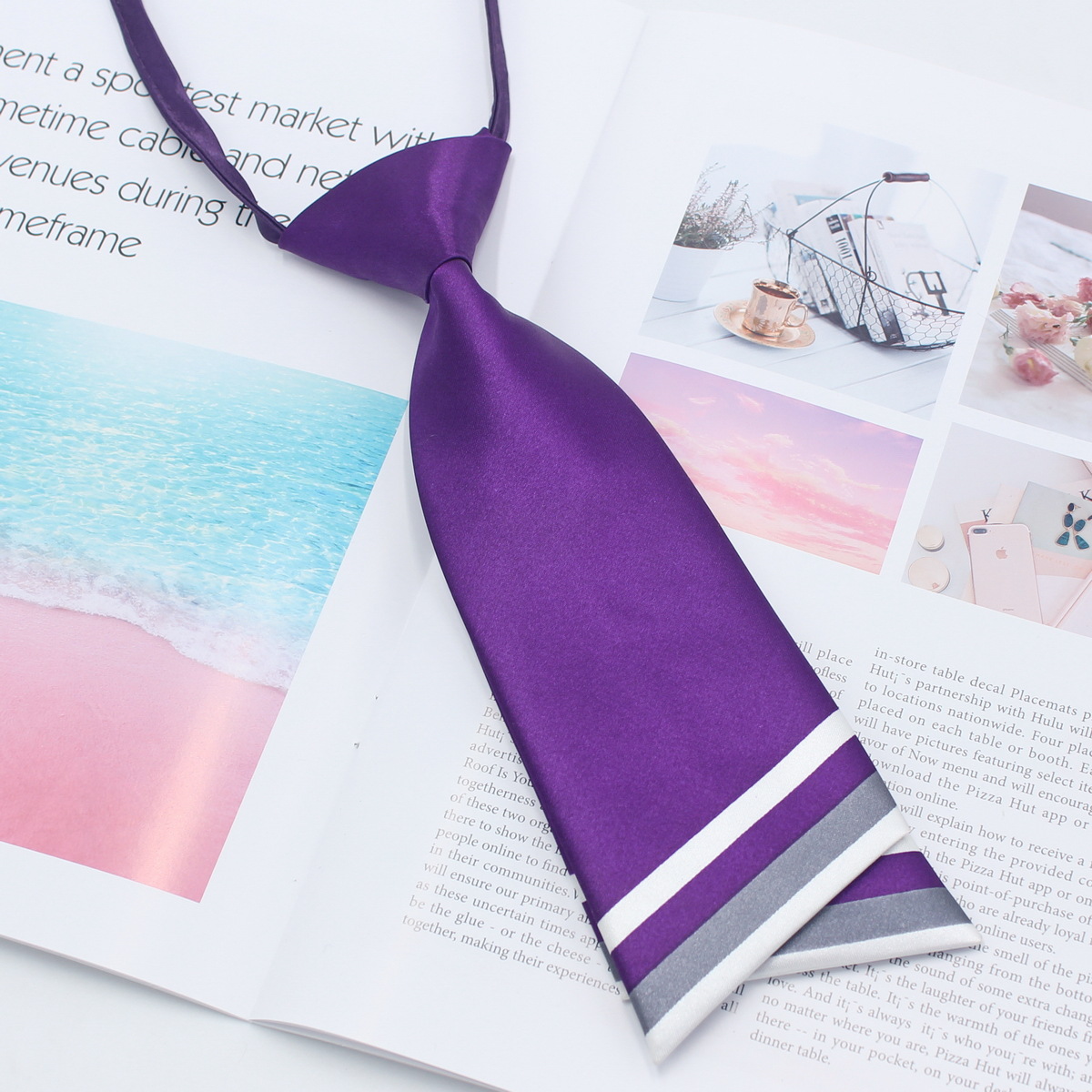 Pajarita de doble cuchillo de estilo coreano para mujer, arco de doble capa a juego con el color de la cara de seda, pajarita uniforme JK de estilo universitario al por mayor de fábrica