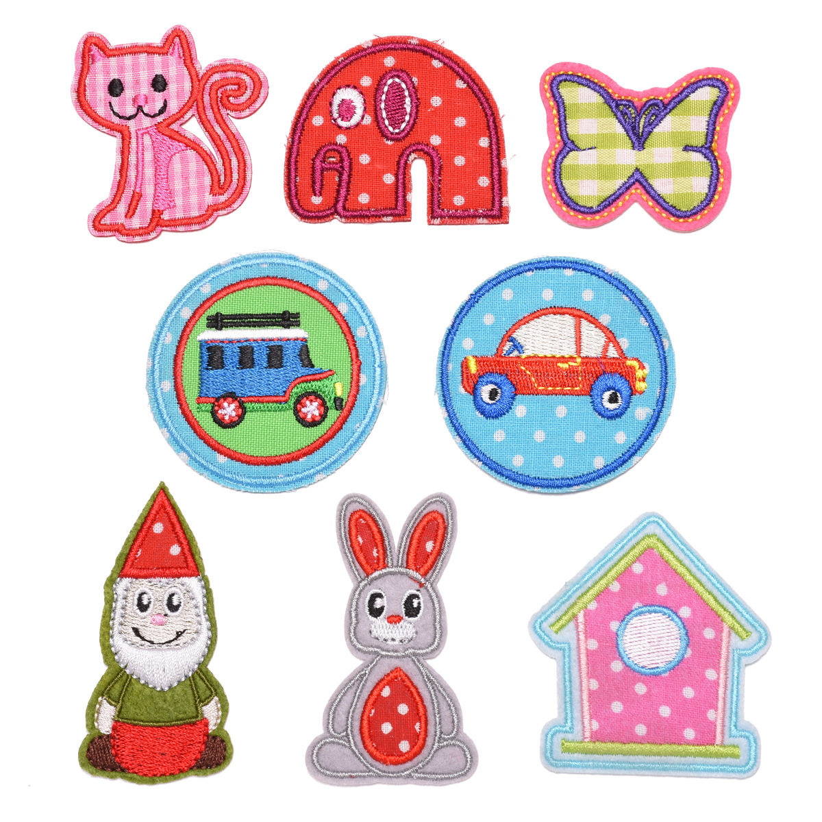 新款绣花章服装补洞补丁贴蝴蝶格子贴布小兔子精致帽子徽章仔布贴