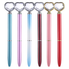 New Heart-Shaped Diamond Pen, Metal Rotating Ballpoint Pen, Advertising Gift Pen