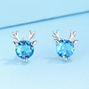 Cute small design advanced Christmas earrings, silver 925 sample, high-quality style, light luxury style