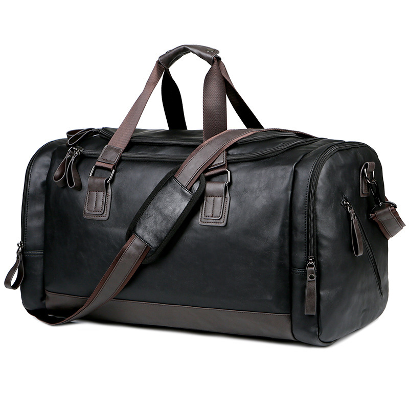Pu Leather Extra-Large Capacity Travel Bag Men's Business Trip Luggage Bag Travel Backpack Korean Style Handbag Shoulder Bag