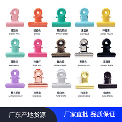 Manufacturer wholesale ins candy color office long tail clip stationery round clip binding clip metal binder clip