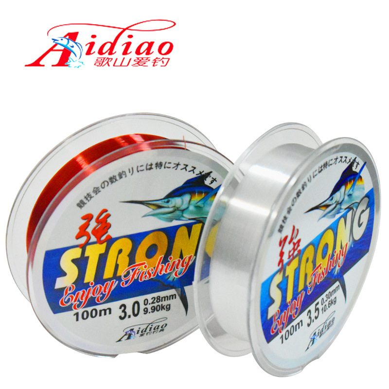 Fishing Gear Spot Wholesale 100m Luya Sea Fishing Transparent Nylon Fishing Line Strong Pull Fishing Line Main Fishing Line