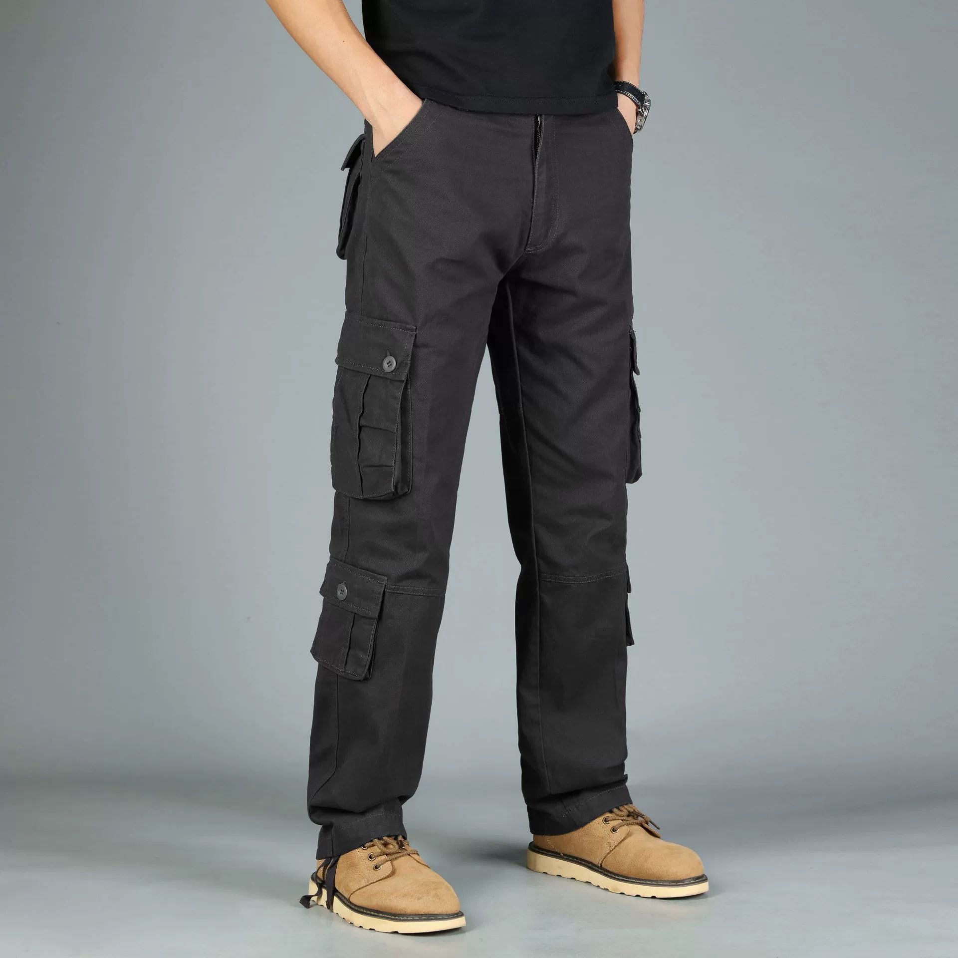 Green travel trousers, plus size