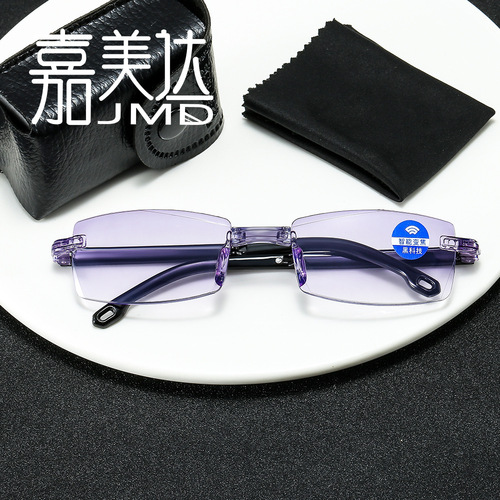 New Frameless Folding Trim Reading Glasses All-in-One Reading Glasses Anti-Blue Light Reading Glasses Smart Zoom Reading Glasses