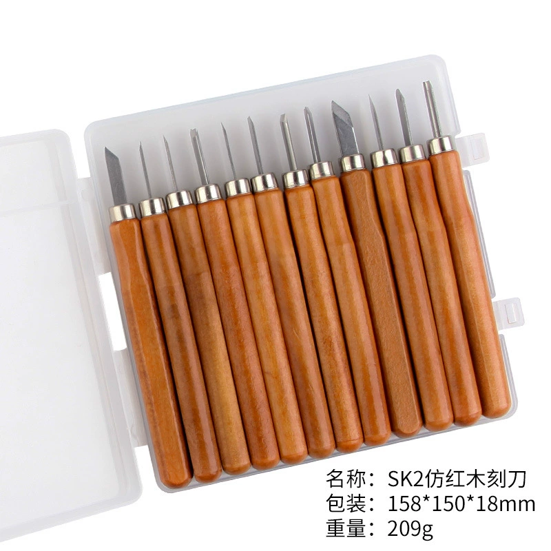 SK2 Имитация красного дерева Набор из 3-12 предметов Пробковый нож для резьбы по ливе Деревообрабатывающий нож для резьбы ручной нож для резьбы