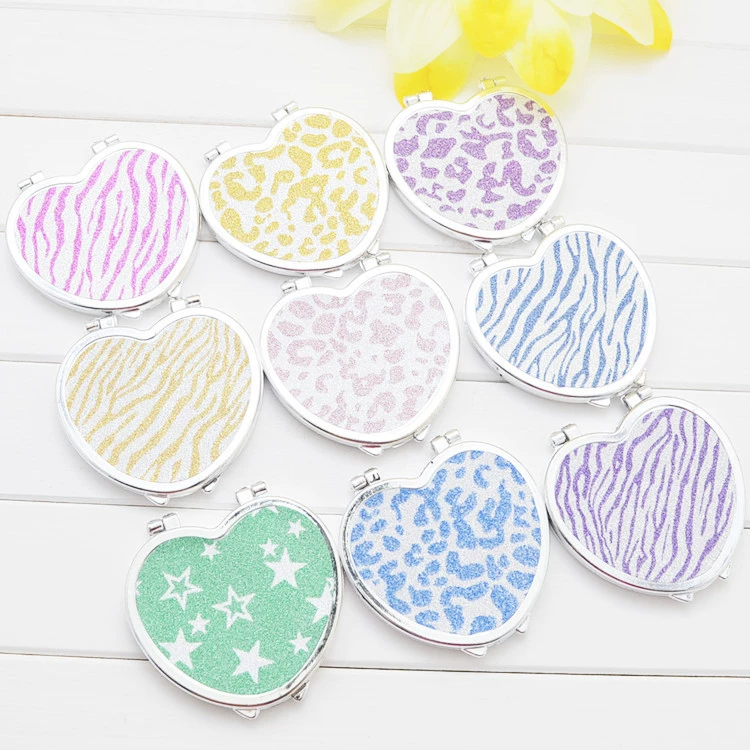 Double-sided folding mirror heart shaped, wholesale