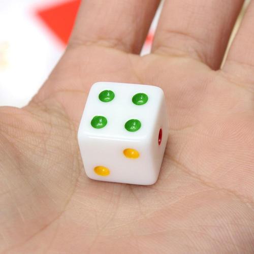 Cross-border supply 16# white square corner colored dice, dice, board games, mahjong accessories 1.6CM