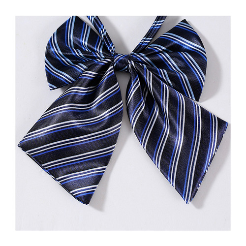 Women's Collar Bank Professional Dress Women Striped Sales Collar Flight Attendant Collar Tie Hotel Uniform Butterfly Knot