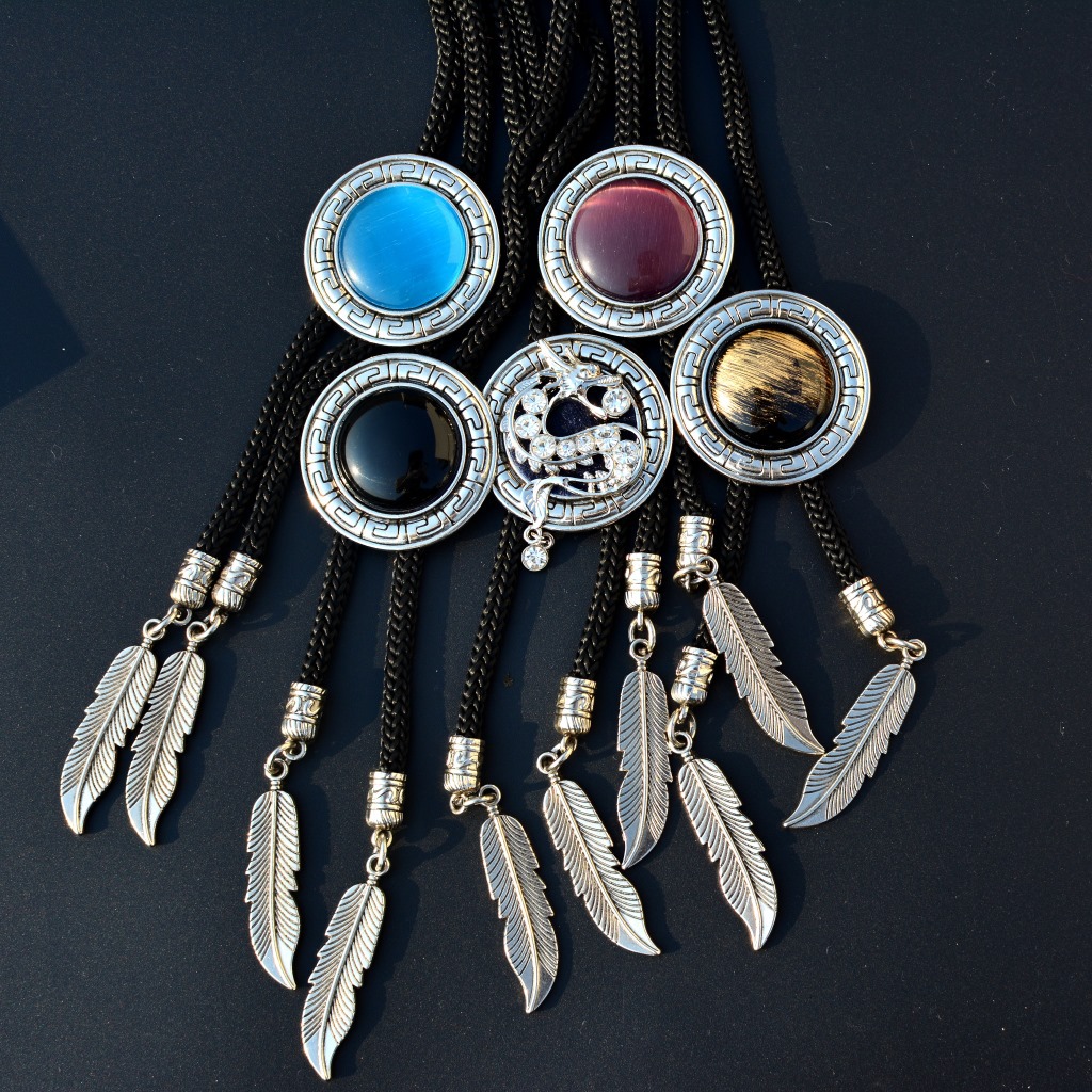 Corbata Bolo de Estilo Coreano para Hombre, Collar de Moda, Cordón para el Cuello, Comercio Exterior, Corbata Bolo con una Sola Piedra Preciosa