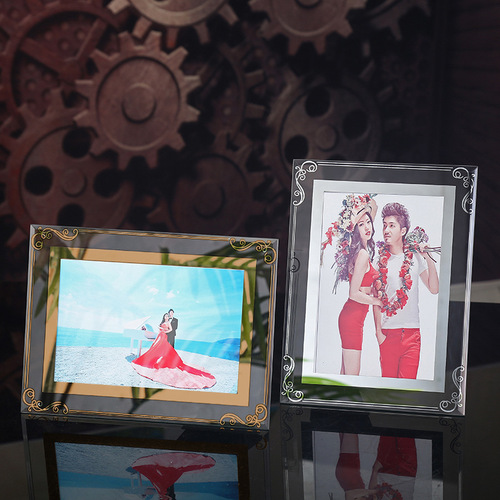 Wholesale creative table glass photo frame certificate of honor frame 6 inches 7 inches 8 inches a4 transparent crystal photo frame letter of appointment